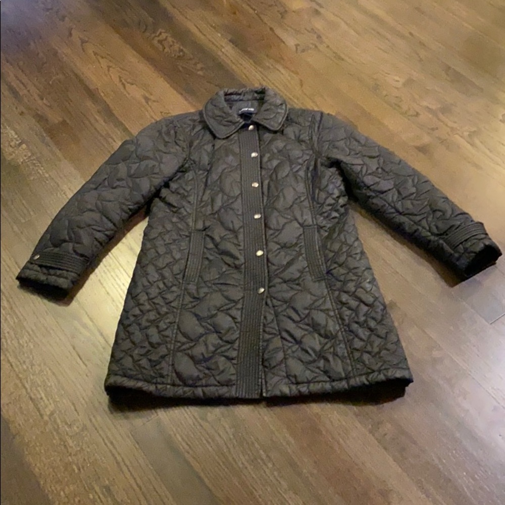 Lands End Black Packable Coat Quilted Small S EUC